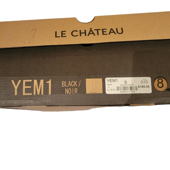 Le Chateau Black Suede Leather Knee High Flat Boots Size 8 38 NIB - Picture 4 of 4